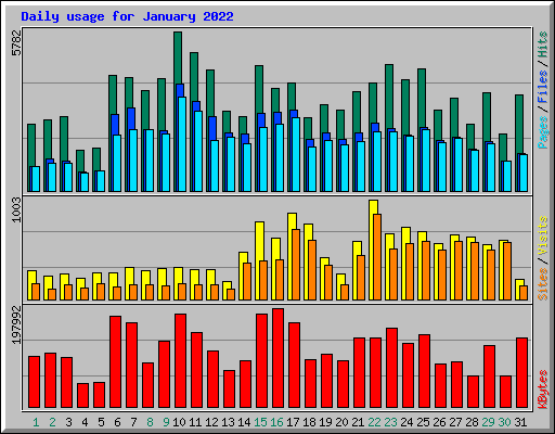 Daily usage for January 2022