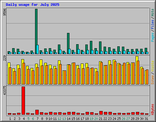 Daily usage for July 2025