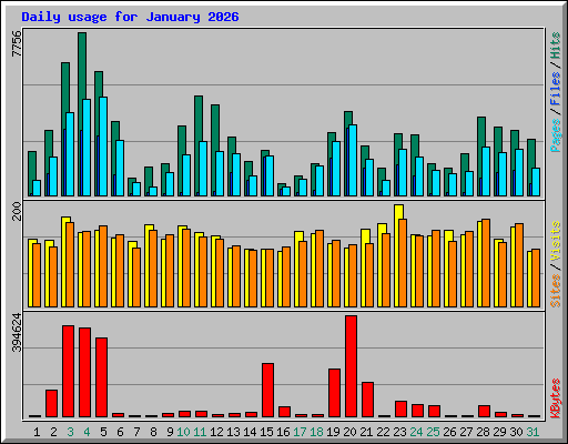 Daily usage for January 2026