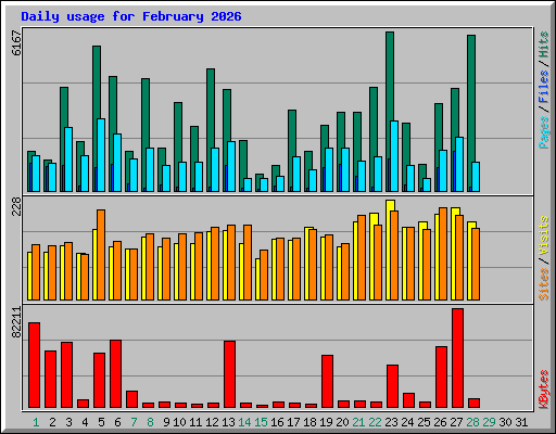 Daily usage for February 2026