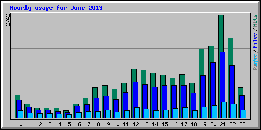 Hourly usage for June 2013