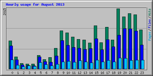 Hourly usage for August 2013