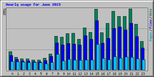 Hourly usage for June 2015