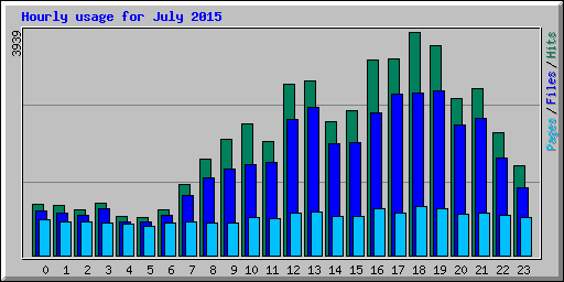 Hourly usage for July 2015