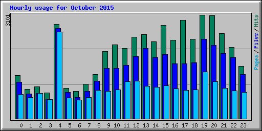 Hourly usage for October 2015