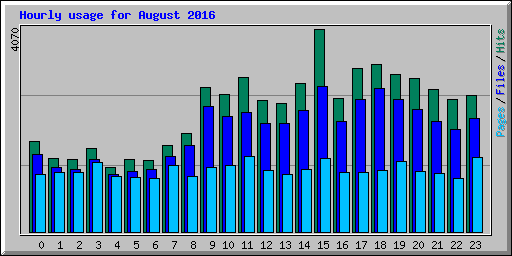 Hourly usage for August 2016