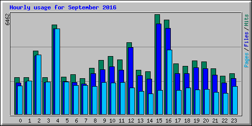 Hourly usage for September 2016