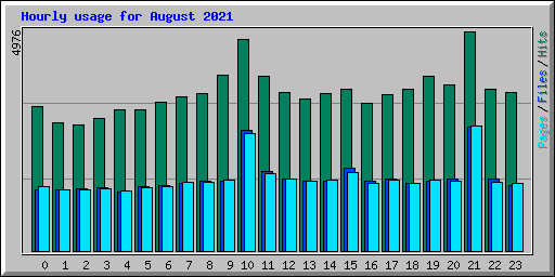 Hourly usage for August 2021