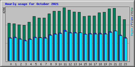 Hourly usage for October 2021