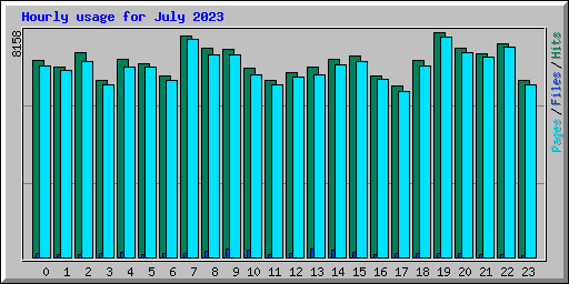 Hourly usage for July 2023