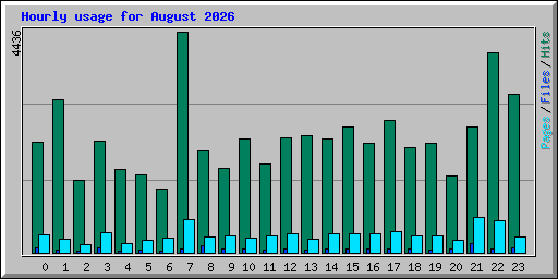 Hourly usage for August 2026